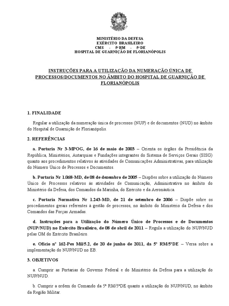 Instruções Utilização Nup Nud | PDF | Ministério (departamento ...