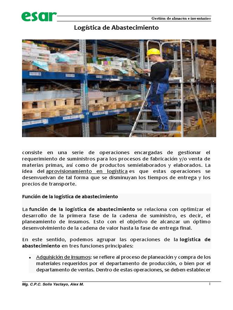 Logistica de Abastecimiento | PDF | Logística | Inventario