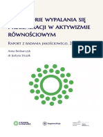 Raport Z Badania Jakościowego "Trajektorie Wypalania Się I Regeneracji W Aktywizmie Równościowym"