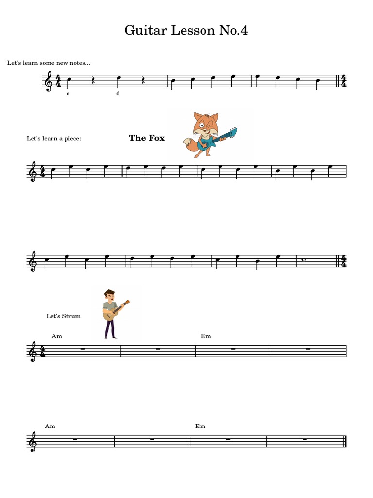Guitar Lesson No.2:4 Beginner | PDF