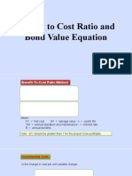 Benefit Cost Ratio and Bond Value Equation