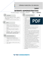 Prova para Assistente Administrativo na Câmara Municipal de Aracaju