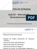 Aula 02 - Projetos de Estradas (Manuais de Dimensionamento)