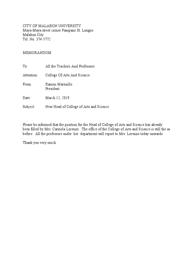 Announcement Memo PDF