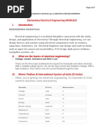 Elementary Electrical Engineering MODULES in WORDS