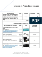 Orçamento de Prestação de Serviços e Peças