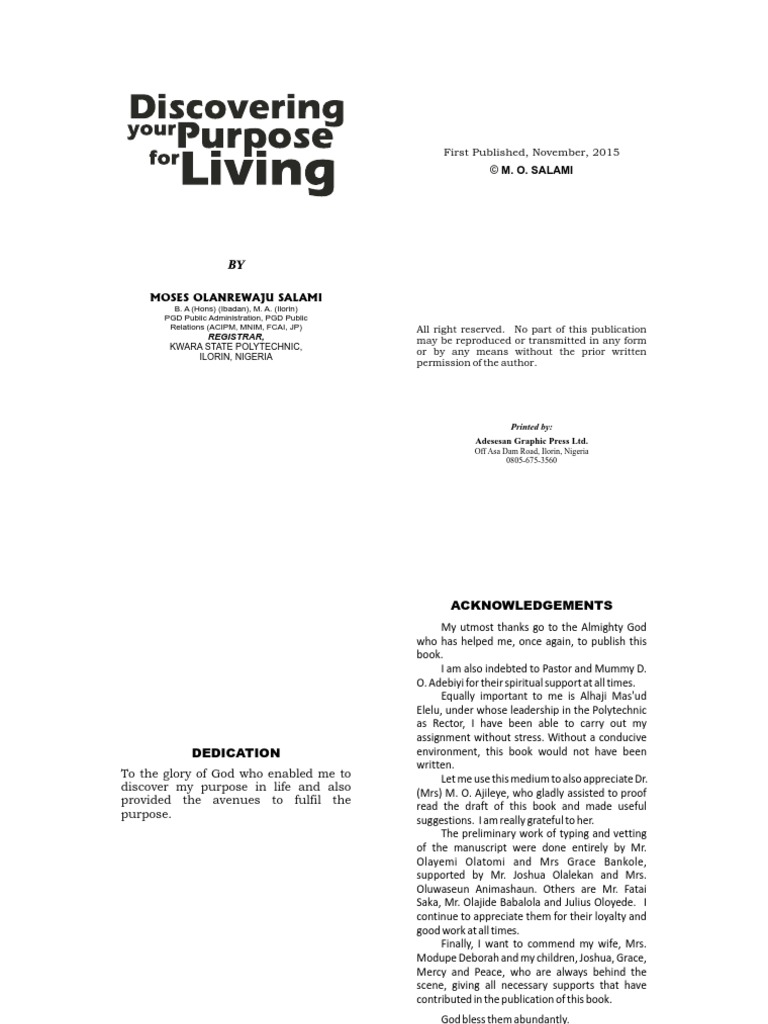 Discovering Your Purpose | PDF | Meaning Of Life | Paul The Apostle