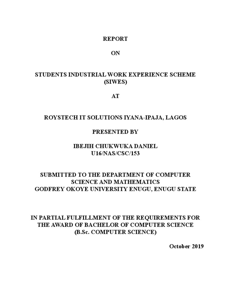 Siwes report on computer science pdf hyperlink computing