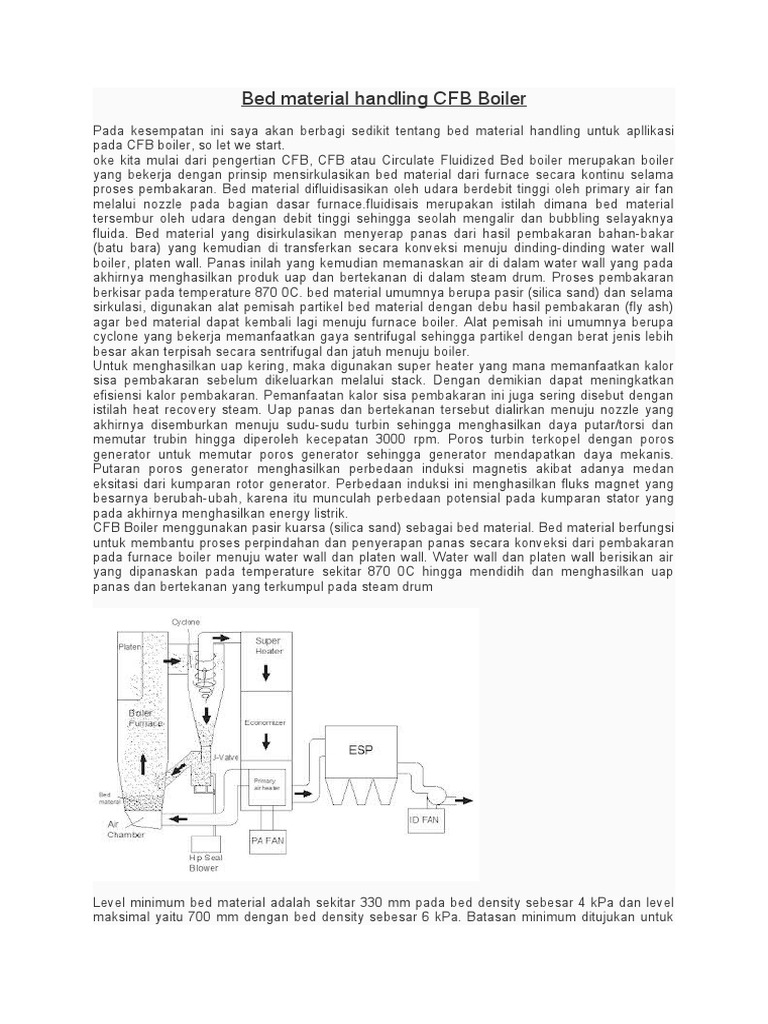 Penanganan Bed Material pada CFB Boiler | PDF | Teknologi & Rekayasa