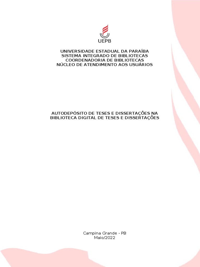Autodepósito Teses e Dissertações | PDF | Mestrado | Bibliotecas