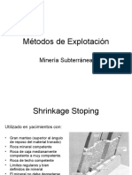 Métodos de Explotación: Minería Subterránea