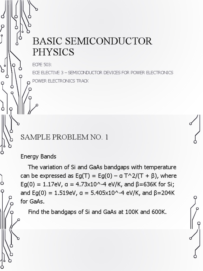 Basic semiconductor physics 2 pdf