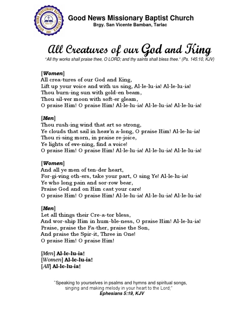All Creatures of Our God and King | PDF