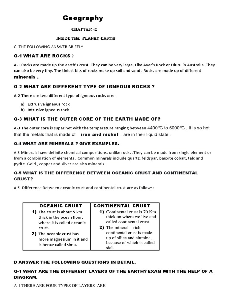 Earth’s Crust: Sima and Sial Explained | PDF | Earth | Rock (Geology)