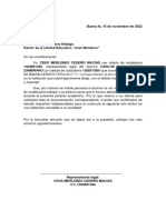 Oficio de Retiro de Documentacion Del Alumno Al Colegio