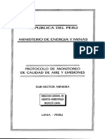 Protocolo de Monitoreo CAire y Emisiones Minero Metalurgicas MINEM