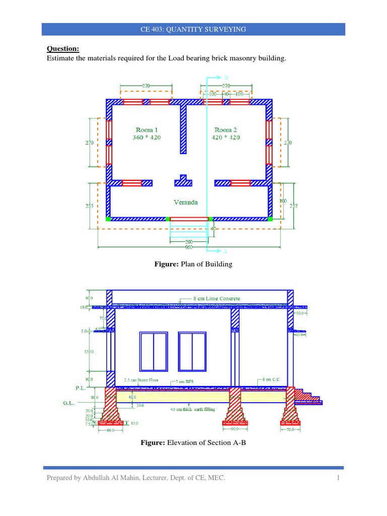 Quantity Surveying Material Estimation | PDF | Wall | Building Technology