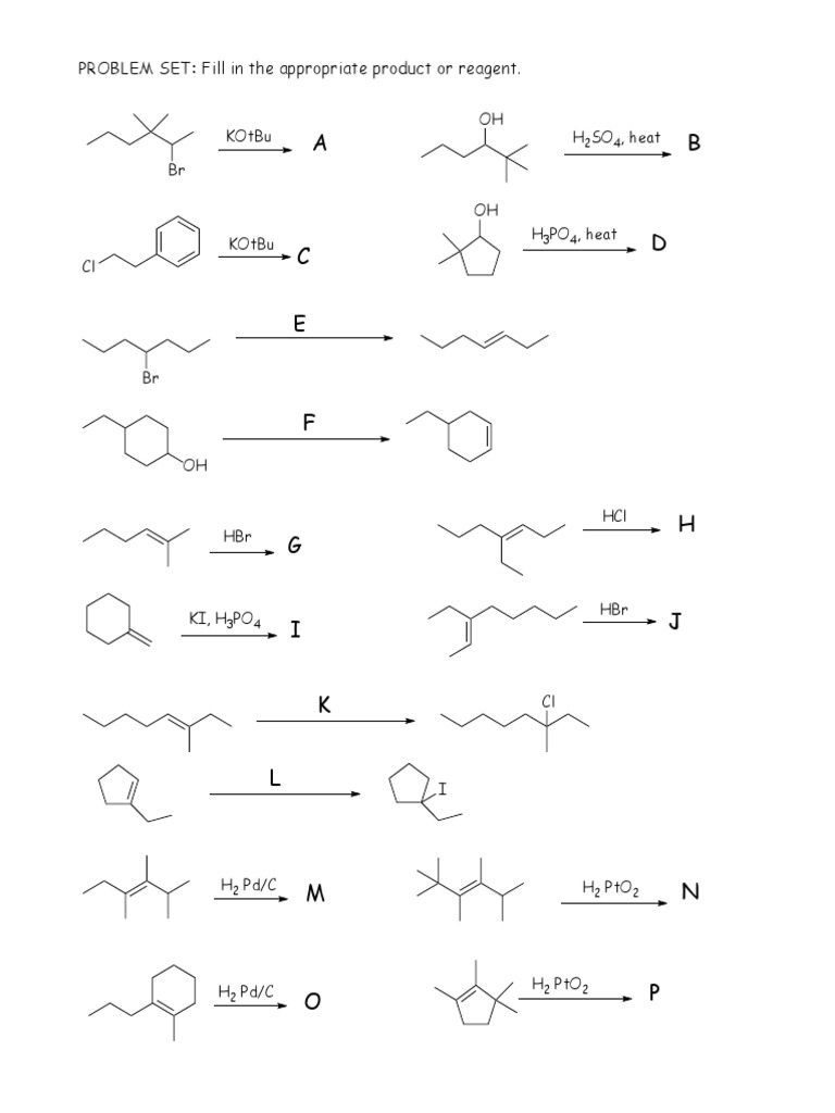 Solving an Organic Chemistry Problem Set Identifying Products and