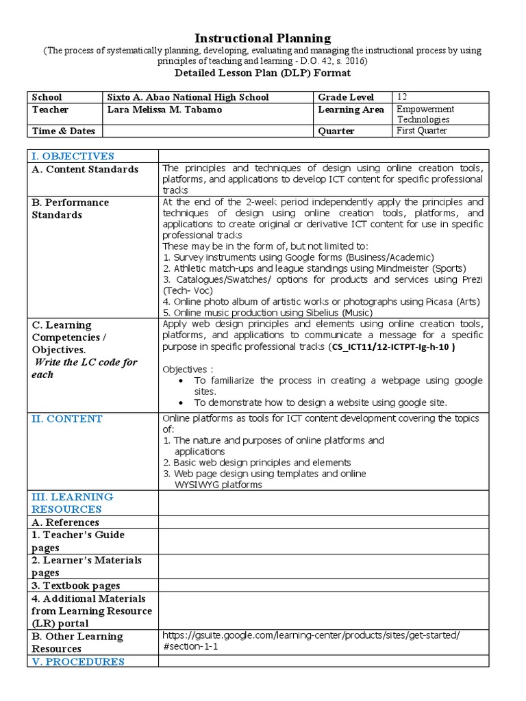 ICT Content Development Lesson Plan | PDF | Websites | Educational ...