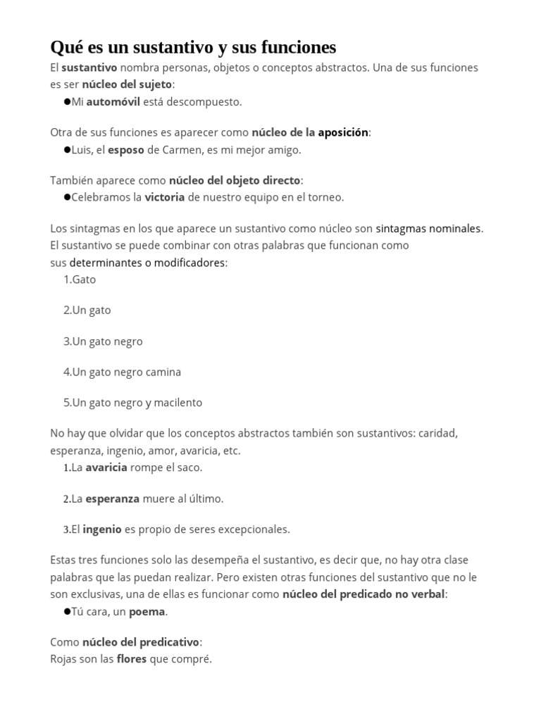 Que Es Un Sustantivo PDF