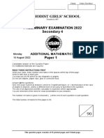 Methodist Girls' School: Preliminary Examination 2022 Secondary 4