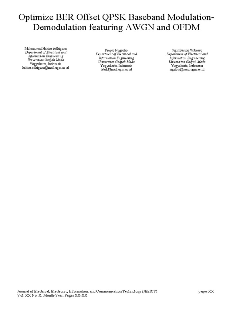 Optimize OQPSK Modulation for BER | PDF | Modulation | Orthogonal ...
