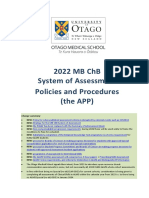 2022 MBCHB Assessment Policies + Procedures (The APP)