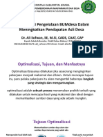 Optimalisasi Pengelolaan Bumdesa Dalam Meningkatkan Pendapatan Asli Desa