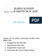 Penerapan Berpikir Kritis DLM Kep