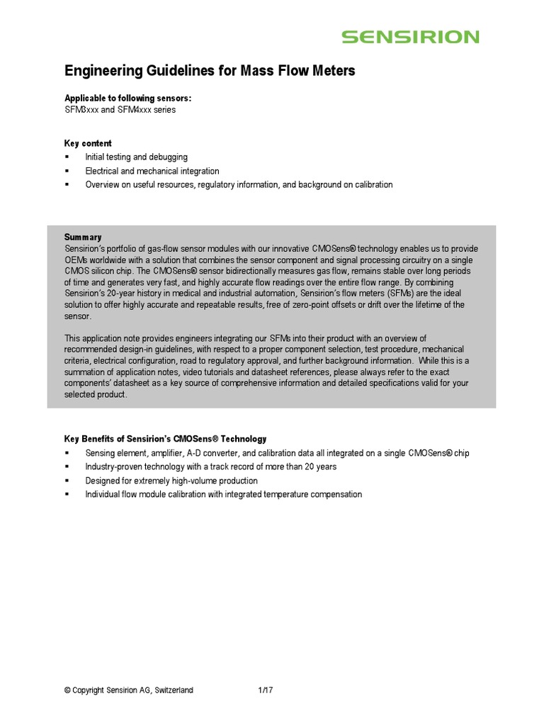 Engineering Guidelines For Mass Flow Meters D PDF Flow Measurement Turbulence