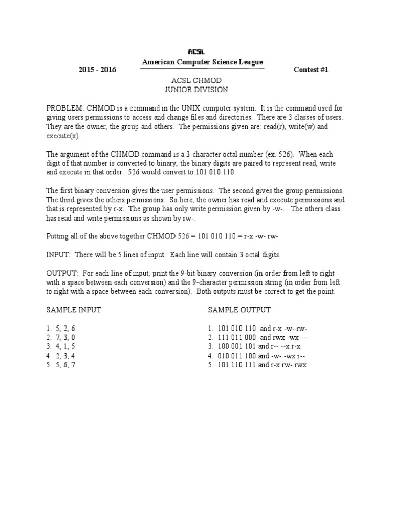 15-16-Chmod JR 1 | PDF | Input/Output | Utility Software