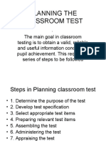 Planning The Classroom Test