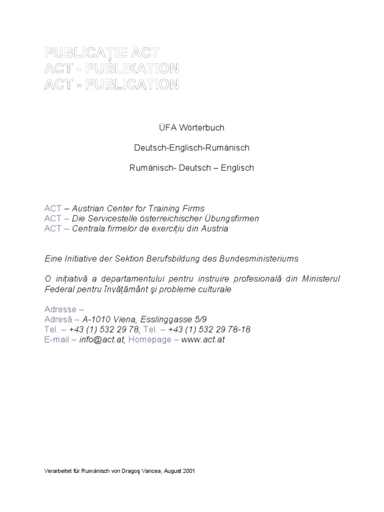 Szotar Roman Nemet Angol | PDF