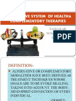 Alternative System of Health& Complementory Therapies