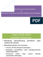 Peran Arsitek Dalam Dunia Kerja Arsitektur Di Konsultan Perencana, Konsultan Pengawas Dan Developer