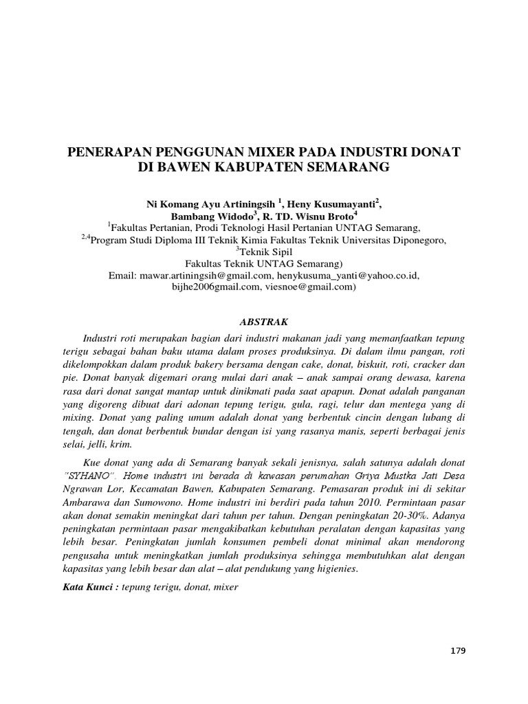 Penggunaan Mixer Pada Industri Donat PDF