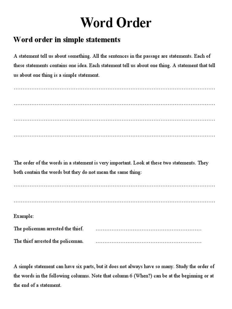 Sentence Structure | PDF | Sentence (Linguistics) | Subject (Grammar)