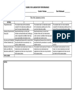 15 Pts. Version Rubric For Laboratory Performance