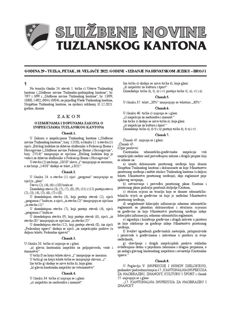 Sluzbene Novine TK Br.1-22 | PDF
