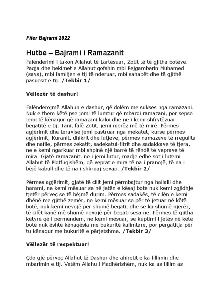 Fiter Bajrami 2022 | PDF