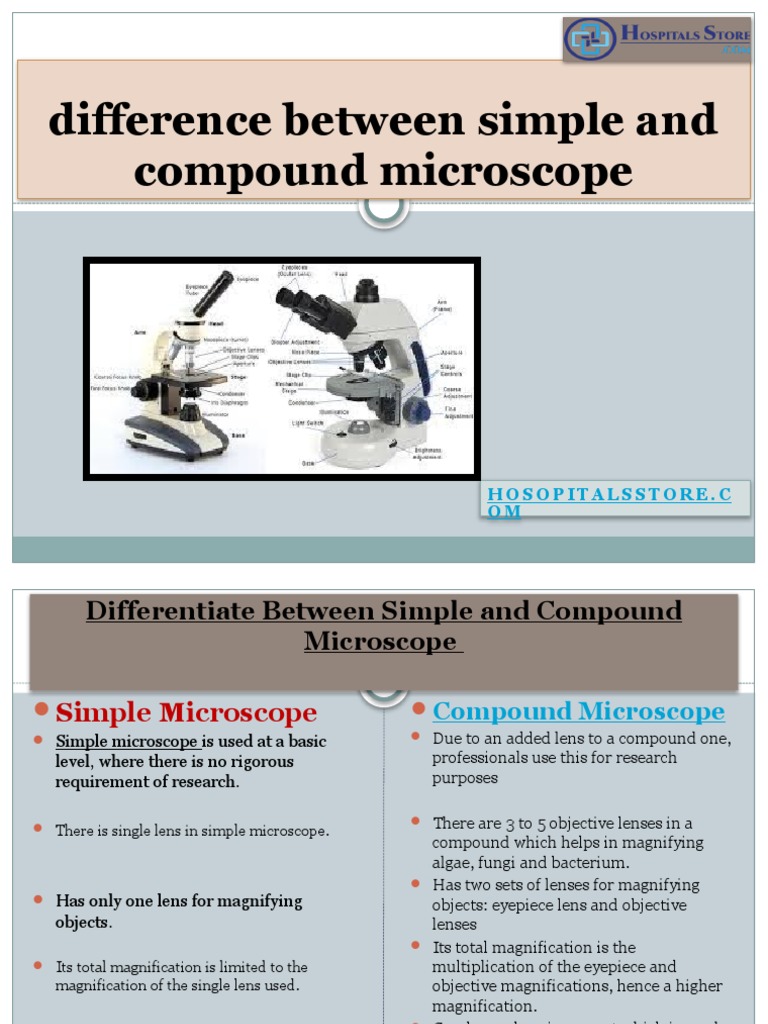 Difference Between Simple and Compound Microscope PDF