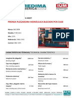 Prensa Plegadora Hidráulica Blecken PCN 3160: Ficha Técnica/ Data Sheet
