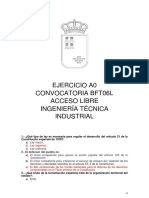 Ejercicio A0 Convocatoria Bft06L Acceso Libre Ingeniería Técnica Industrial