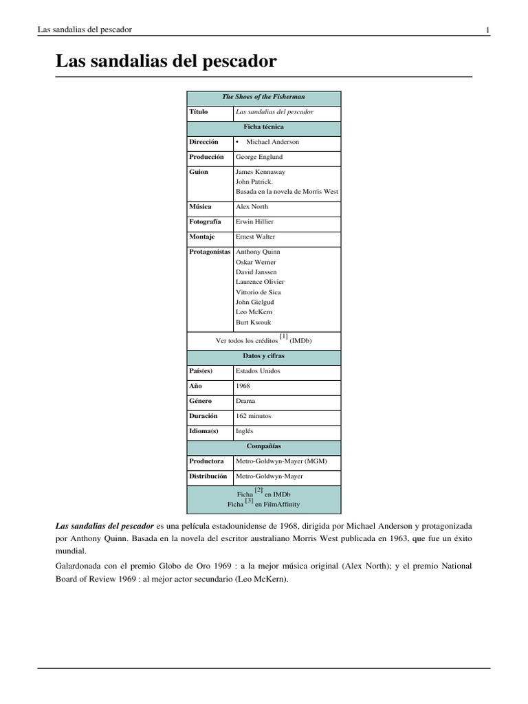 Las Sandalias Del Pescador PDF