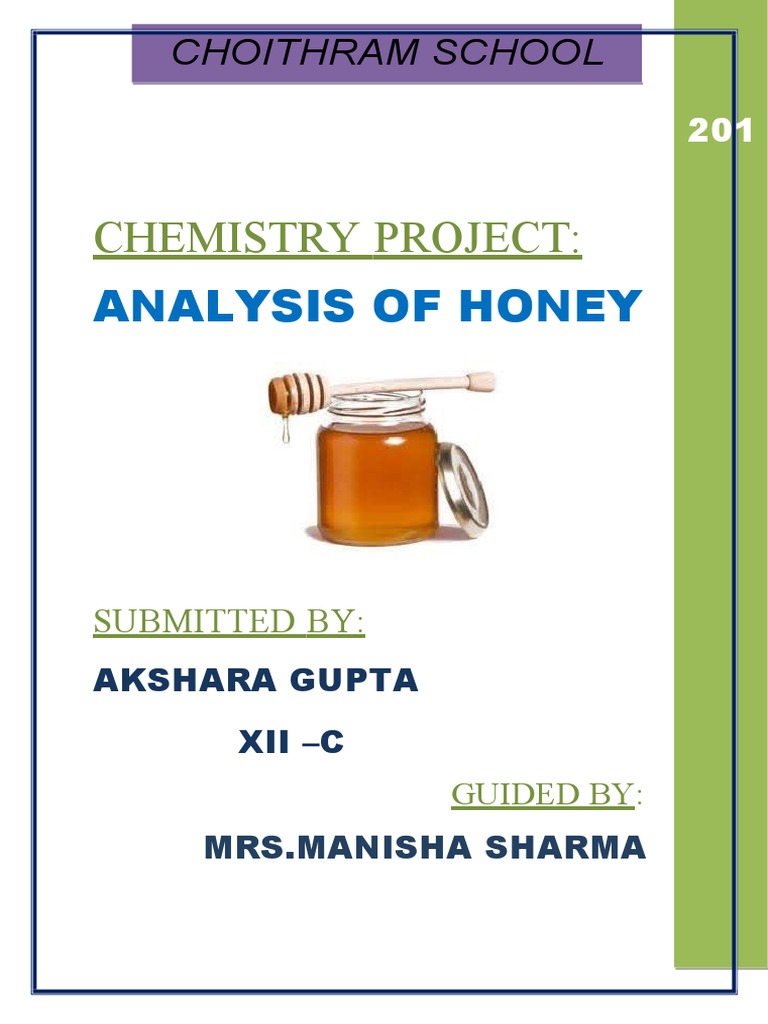 Chemistry Project For Class 12 On Analysis of Honey PDF Honey