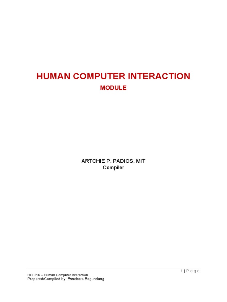 HCI Module 1 10 | PDF | Human–Computer Interaction | Usability