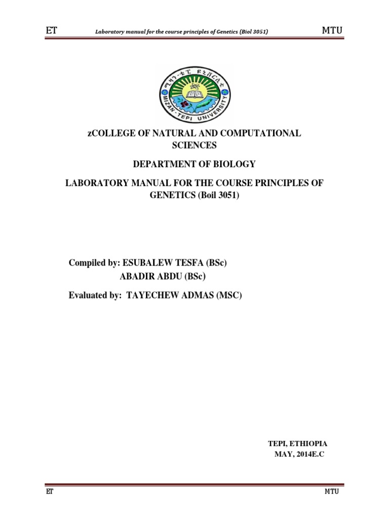 Genetics Laboratory Manual Overview | PDF | Meiosis | Mitosis