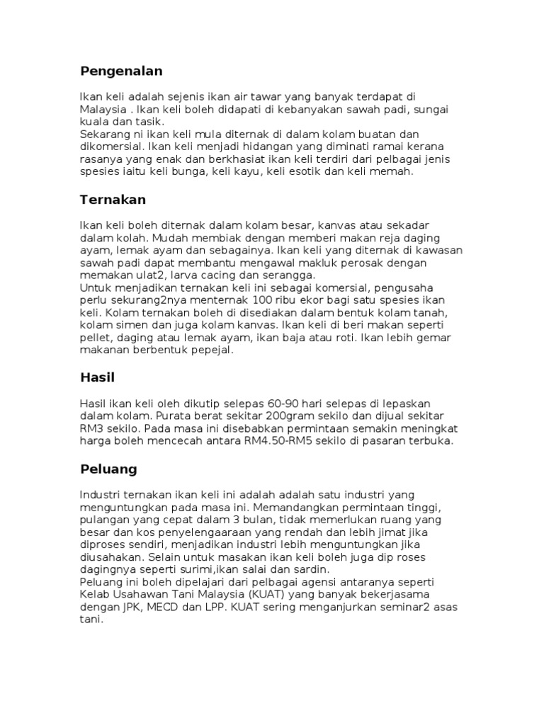 Ternakan Ikan Keli Pdf