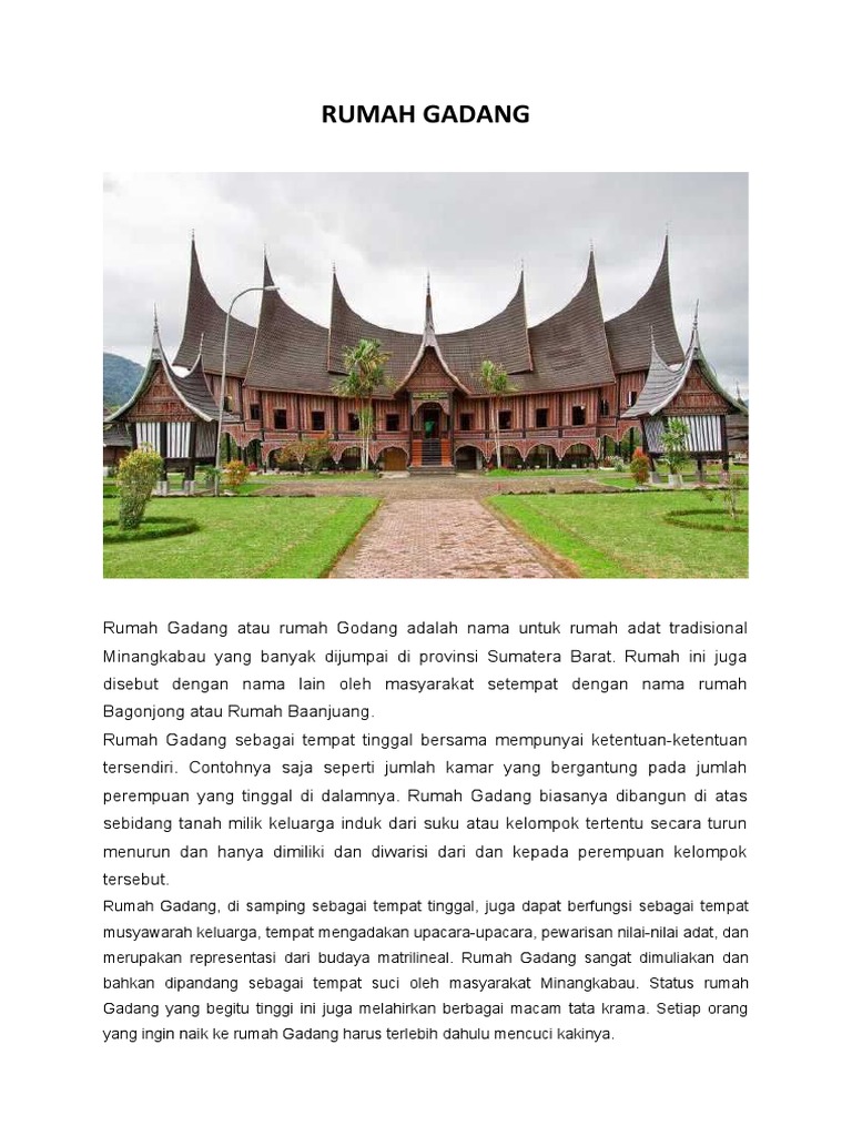 Beautiful view of Dan Halaman Rumah Gadang Secara Sistematis
