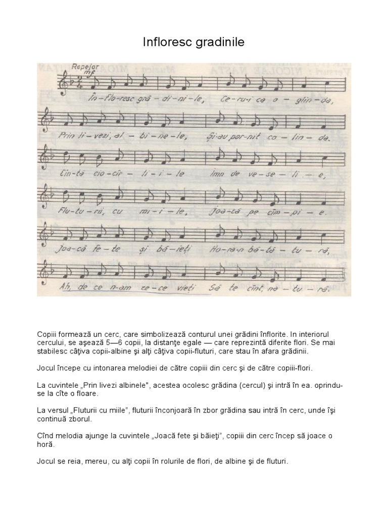 Joc - Infloresc Gradinile | PDF